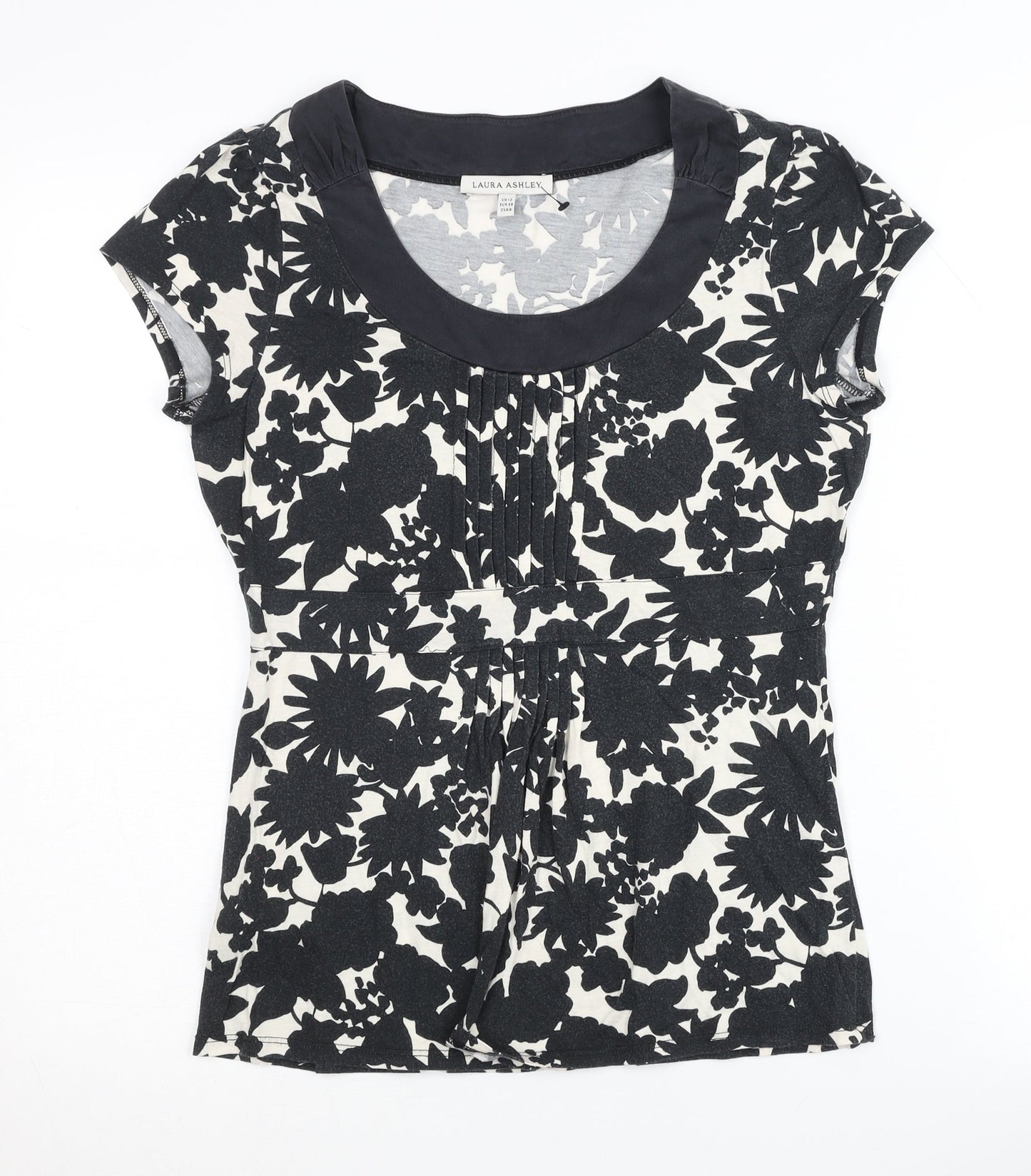Laura Ashley Women's Floral Blouse Black & White Size 12
