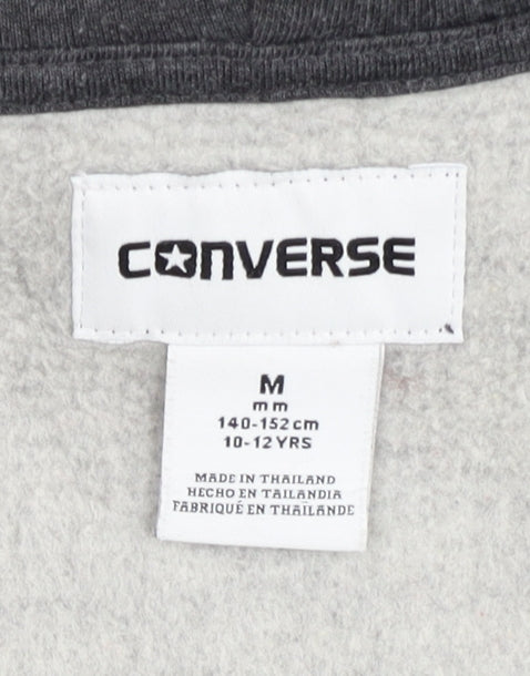 Additional view of Converse boys’ grey hoodie m full zip casual