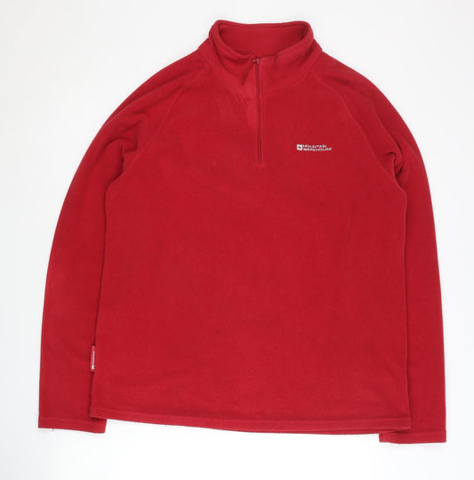 Mountain Warehouse Men's Red Fleece Pullover Sweatshirt M