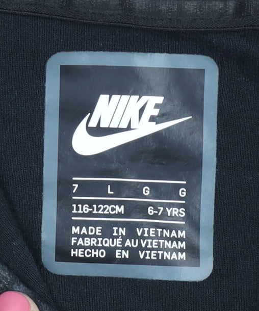 Additional view of Nike boys’ black full zip hoodie 6-7 years fleece