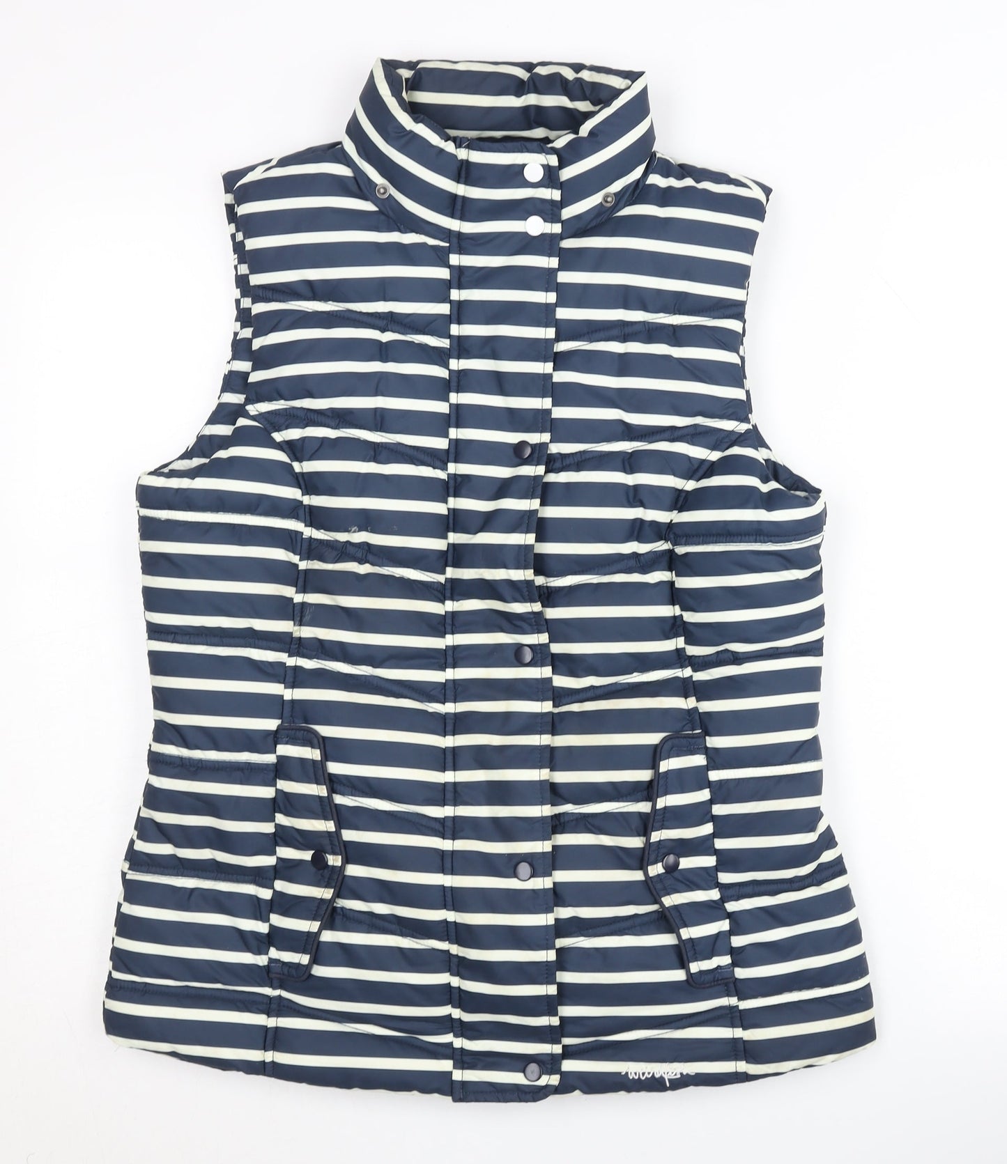 Weird Fish Women's Blue Striped Waistcoat Size 10