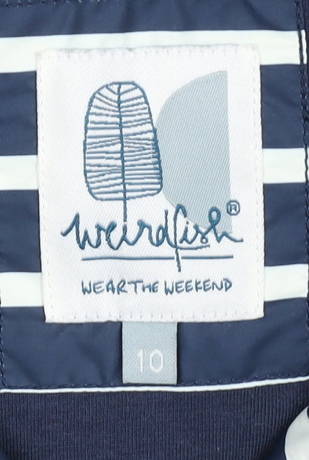 Weird Fish Women's Blue Striped Waistcoat Size 10