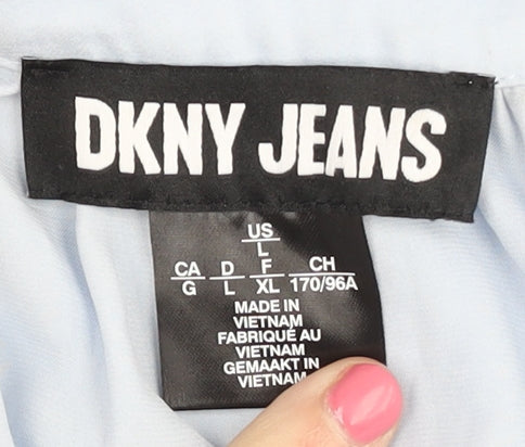 DKNY Jeans Women's Blue Blouse, L, Casual Chic