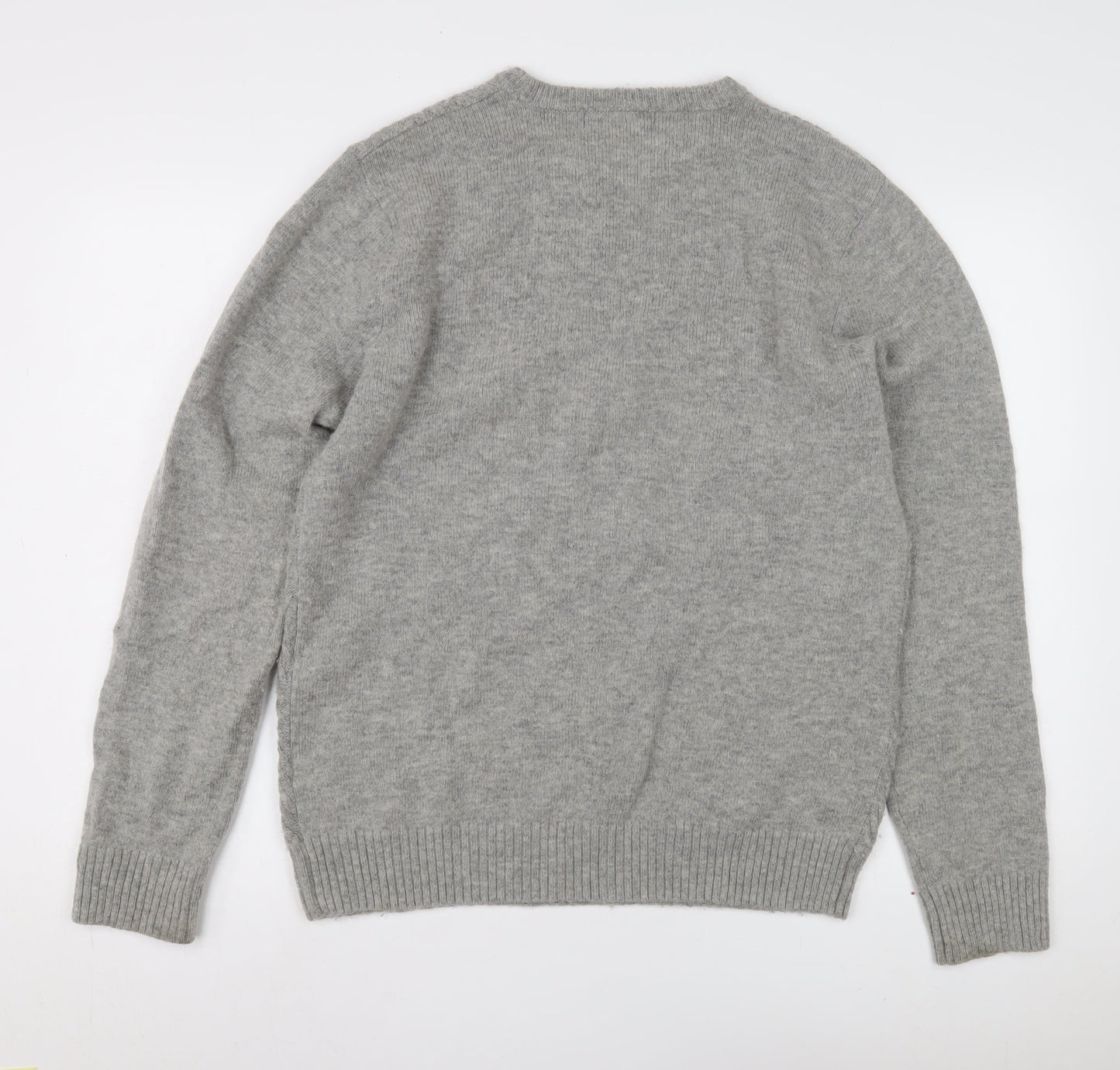 Crew Clothing Company Grey Cable-Knit Pullover Jumper