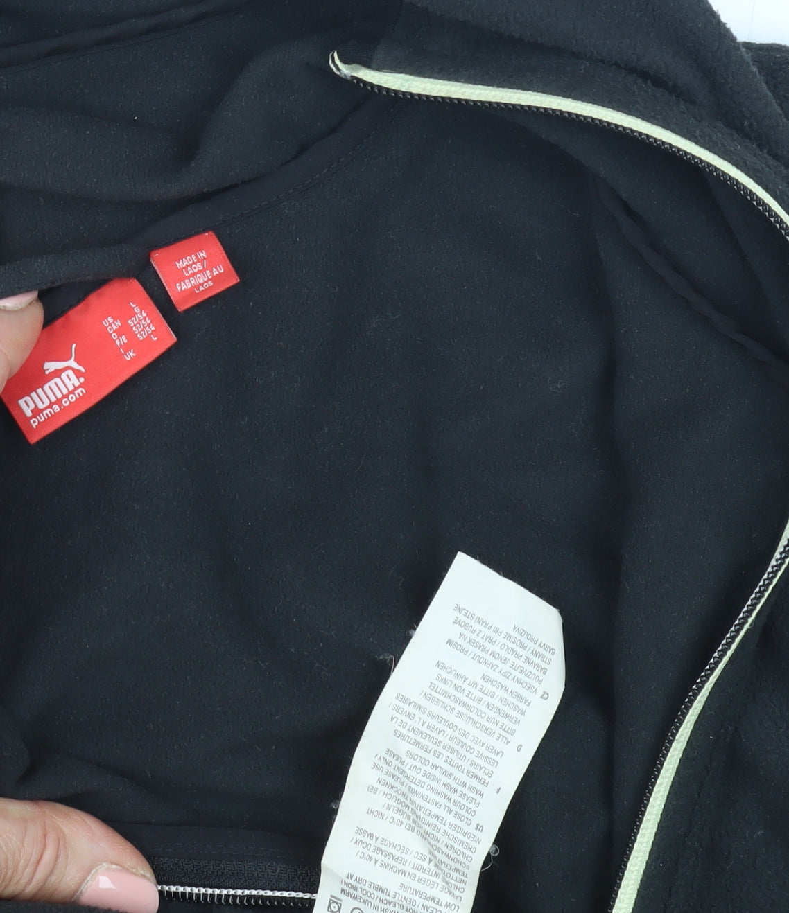 Puma Men's Black Hooded Fleece Jacket L