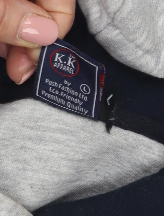 K.K Apparel Men's Grey London Hoodie, L, Pullover