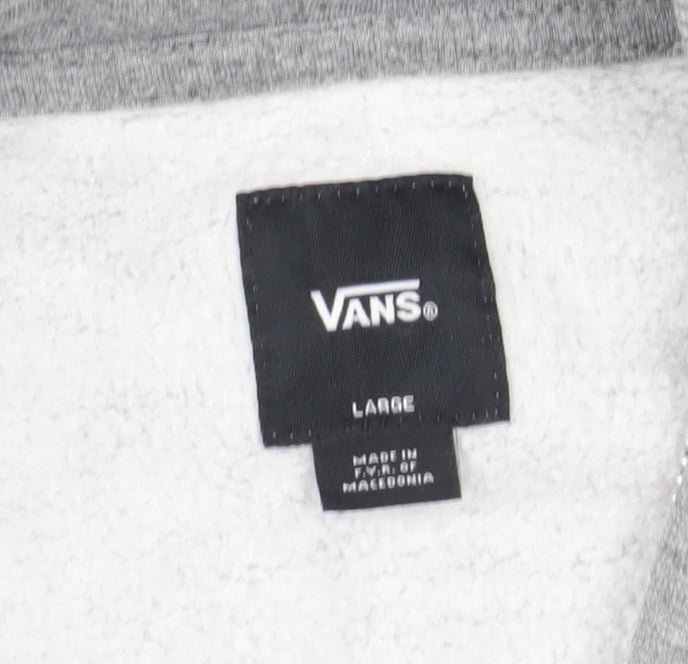Vans Unisex Adults Grey Full Zip Hoodie in L