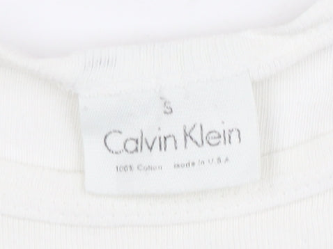 Calvin Klein Women’s White Basic T-Shirt, Size S