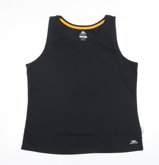 Trespass Unisex Black Gym Tank Top 2XL Quick Dry