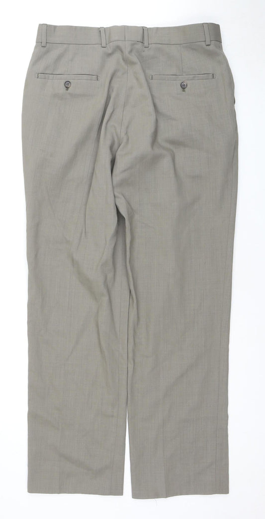 Jeff Banks Men's Grey Wool Trousers, L, Travel
