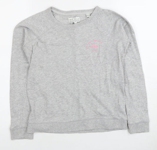 Womens UK XS Regular Jack Wills Grey Pullover Sweatshirt