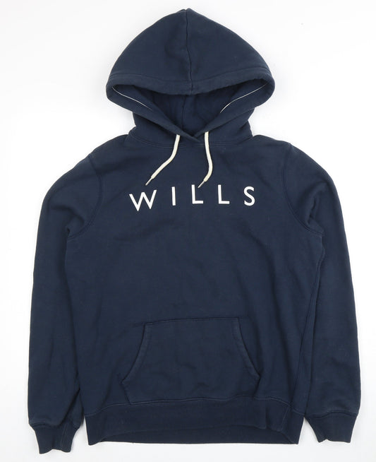 Jack Wills Unisex Blue Pullover Hoodie Size 14