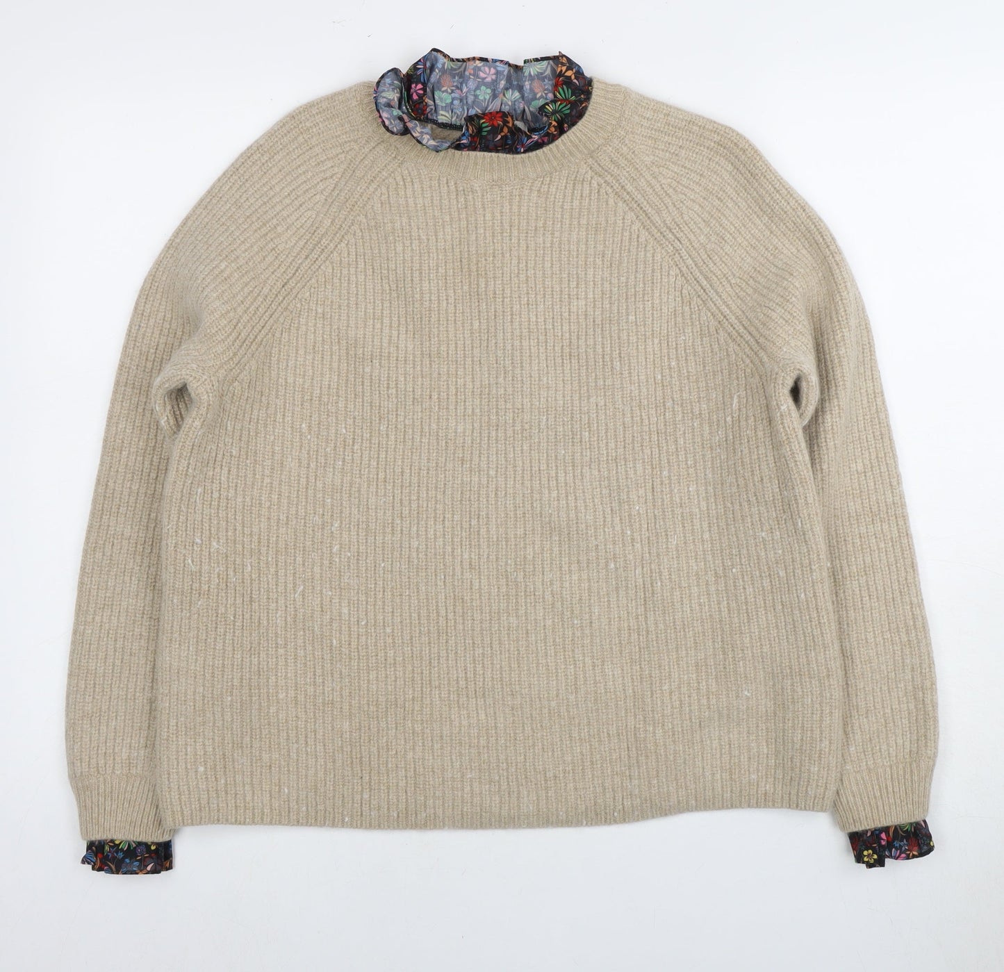 Boden Women's Beige Cable-Knit Jumper Size 14