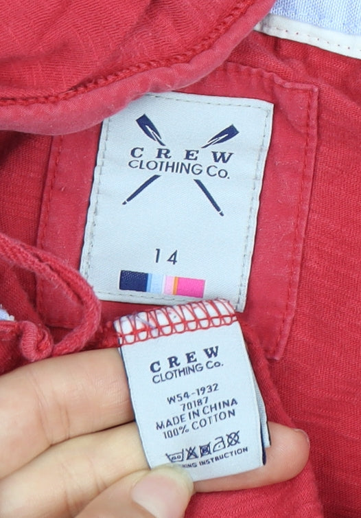 Crew Clothing Co. Women's Red Pullover, Size 14, Cotton
