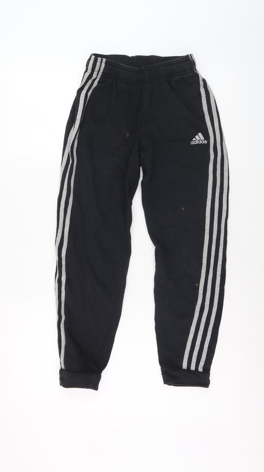 Adidas Boys Black Jogger Trousers, Size 12 Years