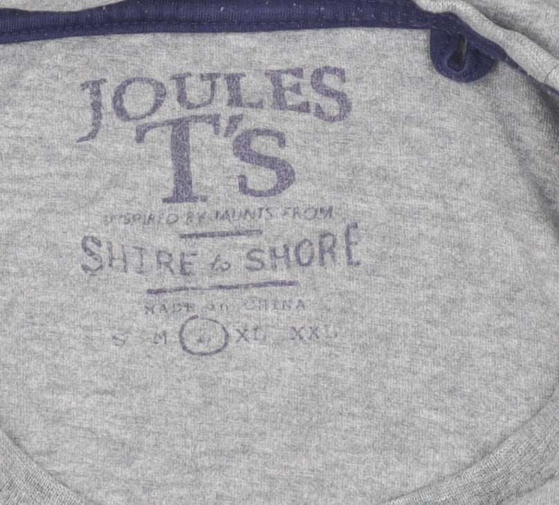 Joules Men's Grey Graphic Print Crew Neck T-Shirt XXL