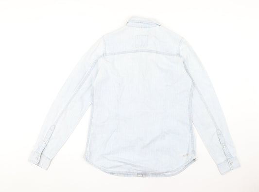 Fat Face Women's Blue Denim Button-Up Shirt Size 10