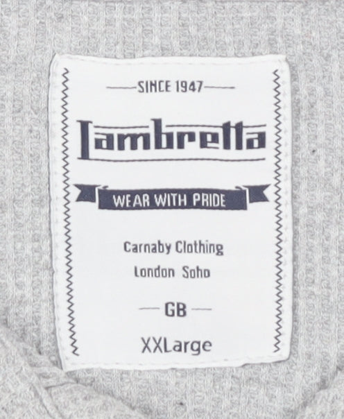 Lambretta Men's XL Grey Polo Shirt Short Sleeve