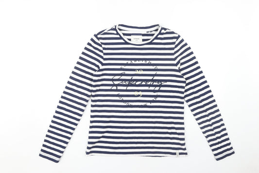 Superdry Women's Striped T-Shirt, Size 8, Blue