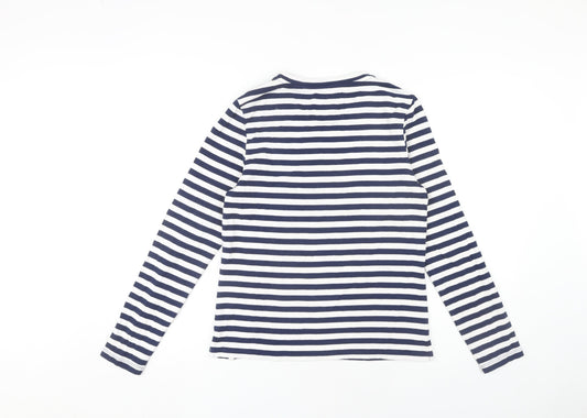 Superdry Women's Striped T-Shirt, Size 8, Blue