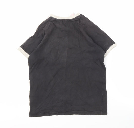 Adidas Boys Black T-Shirt, Size 12 Years, Sporty Style
