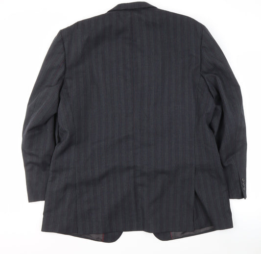 Daniel Drescott Men's Grey Striped Blazer, Size 46R