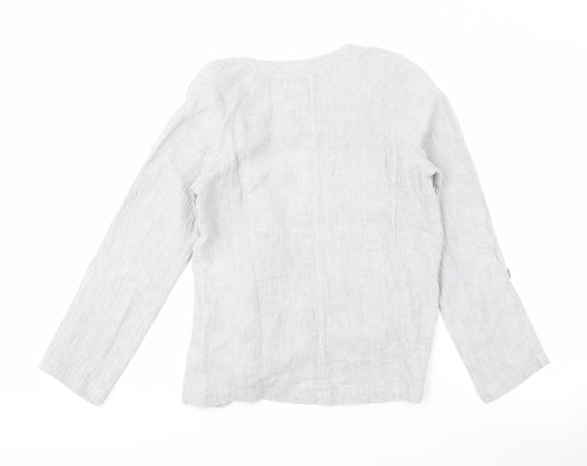 White Stuff Women's Grey Linen Blazer Size 8