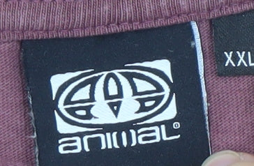 Animal Men's Red 2XL T-Shirt with Logo Accent