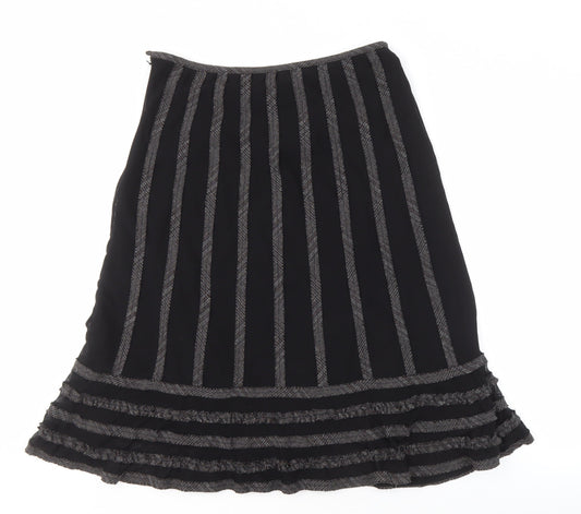 Marks and Spencer Women's Black Striped Skirt Size 12