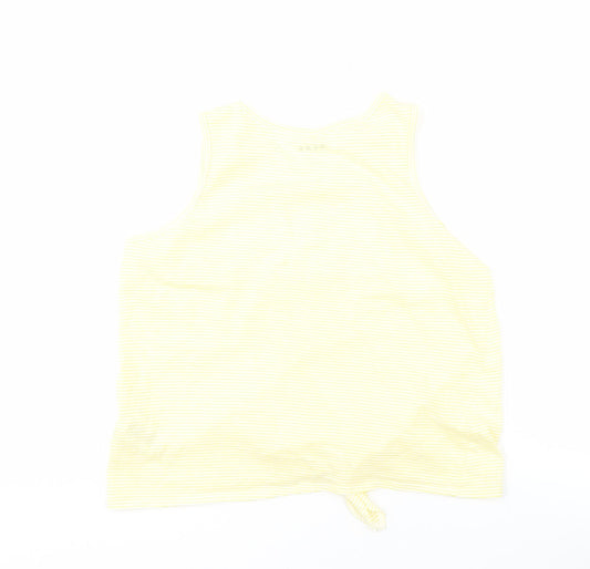 DKNY Teens Yellow Striped Sequin Tank Top XL