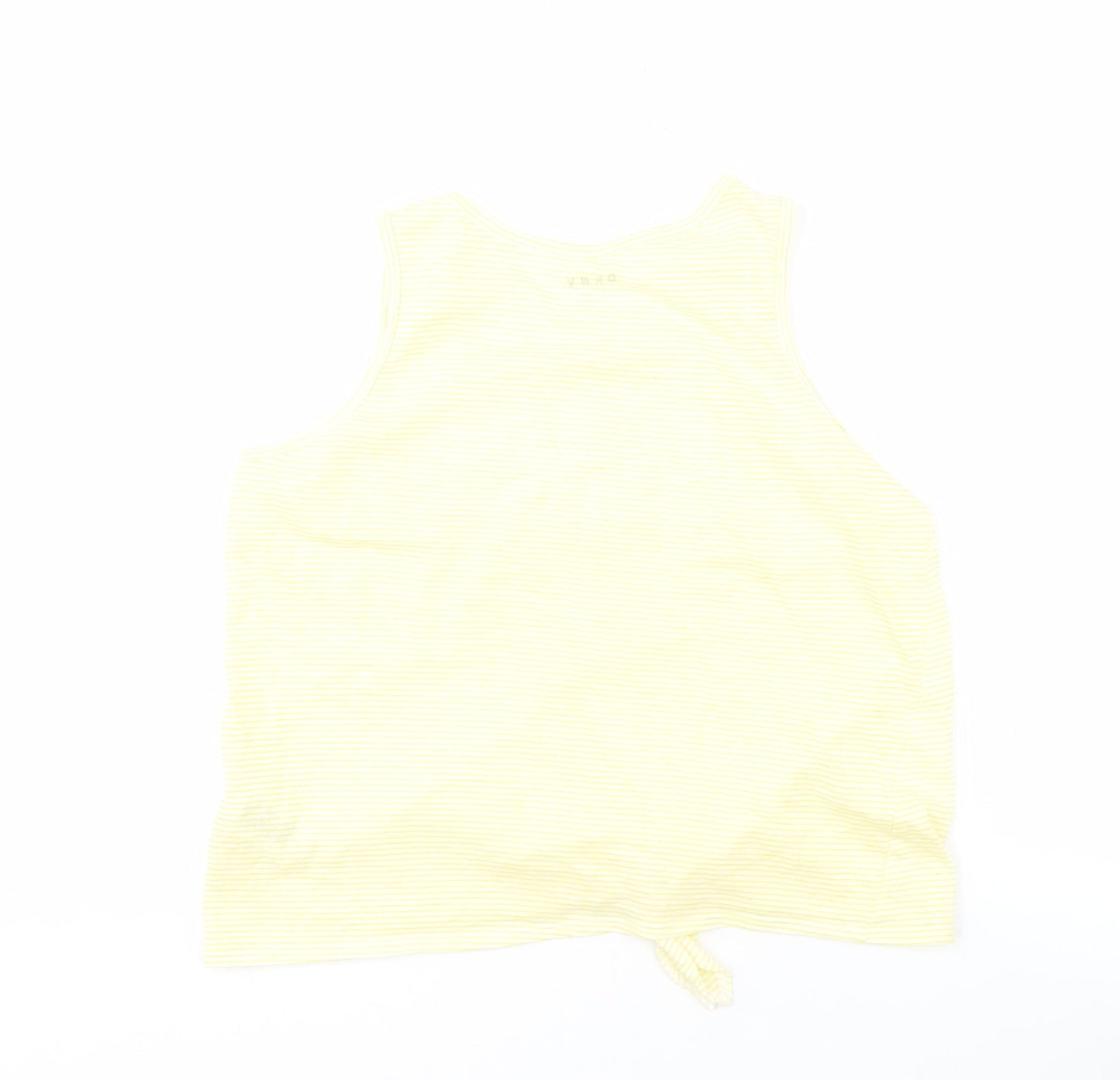 DKNY Teens Yellow Striped Sequin Tank Top XL