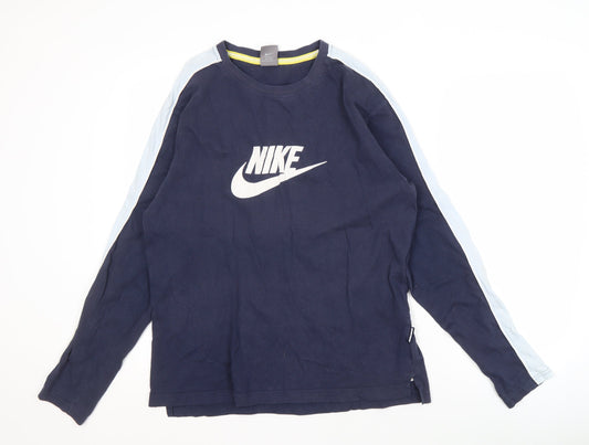 Mens UK Size L Nike Blue Cotton T-Shirt