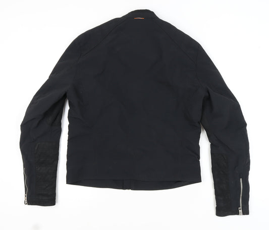 Hugo Boss Men's Black Biker Jacket Size 50