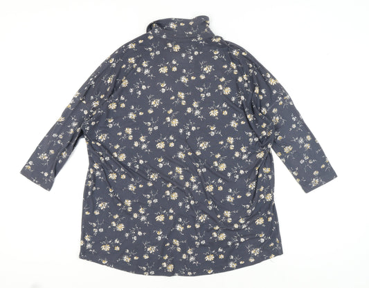 Fat Face Women's Blue Floral Button-Up Top Size 10