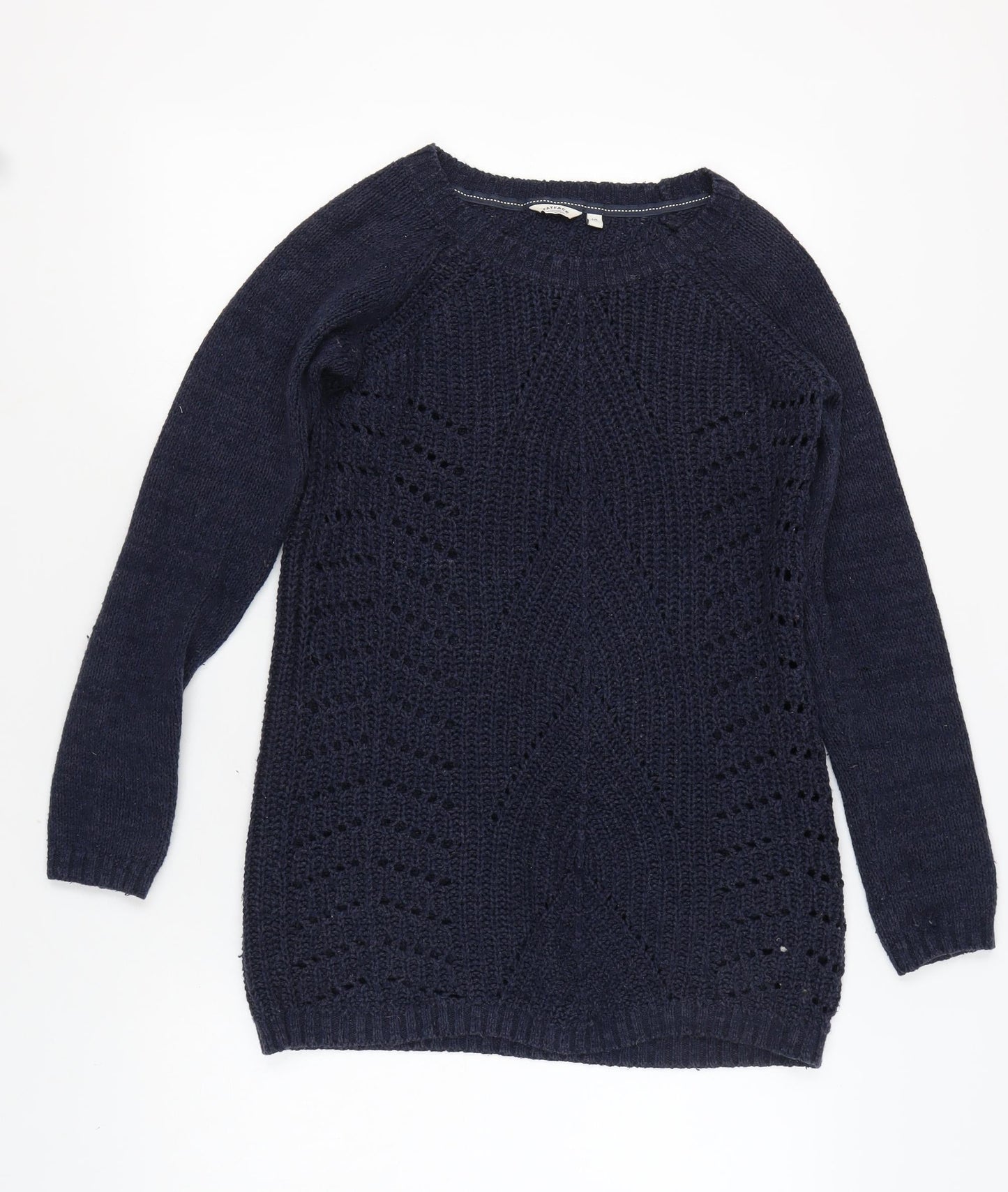 FatFace Women's Blue Open-Knit Pullover Jumper Size 10