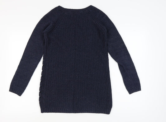 FatFace Women's Blue Open-Knit Pullover Jumper Size 10