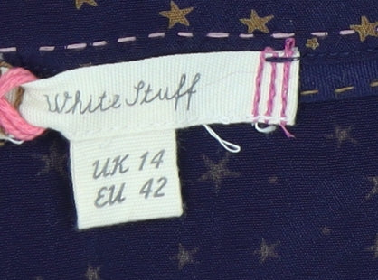 White Stuff Women's Blue Star Blouse UK 14