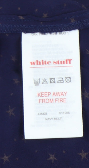 White Stuff Women's Blue Star Blouse UK 14
