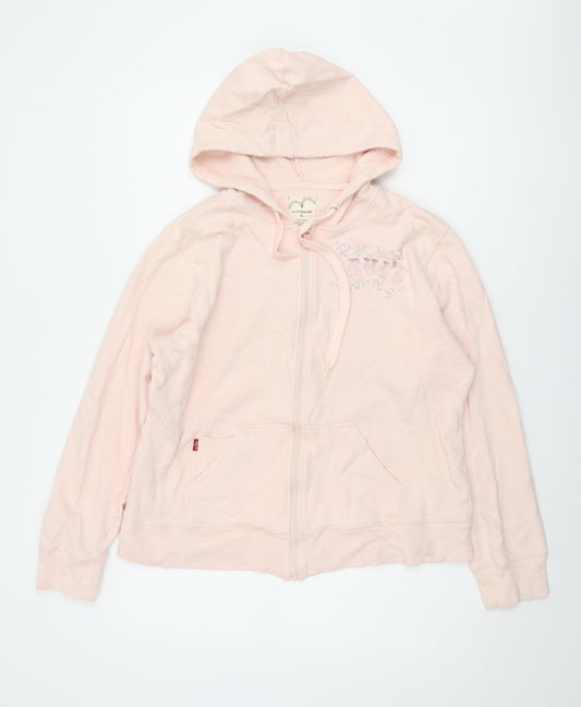 Levi's Women's Pink XL Full Zip Hoodie Casual