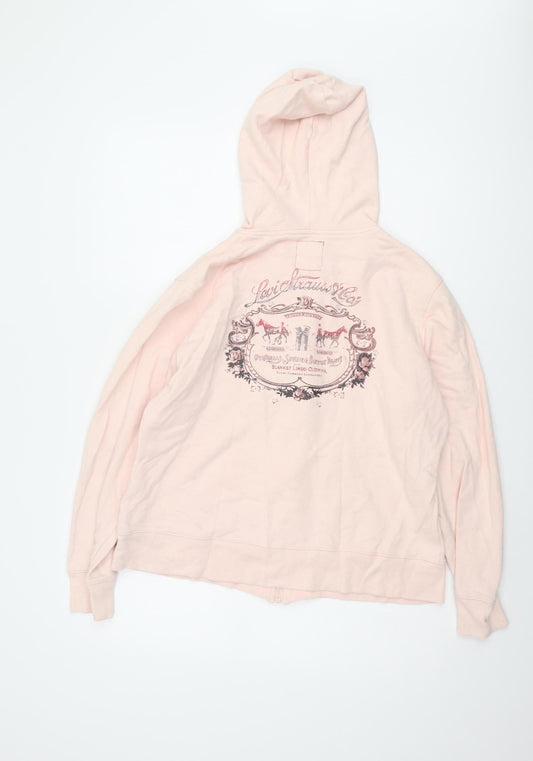 Levi's Women's Pink XL Full Zip Hoodie Casual