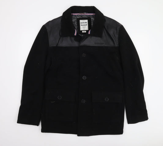 Lambretta Men's Black Mid-Length Coat, Size M