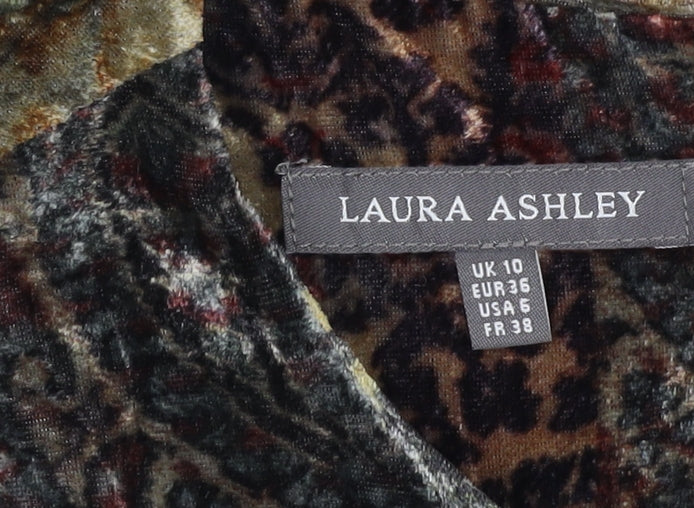 Laura Ashley Women's Multicoloured Velvet Blouse, Size 10