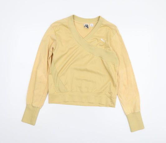 Puma Women's Beige Wrap Sweatshirt XS, Casual V-Neck