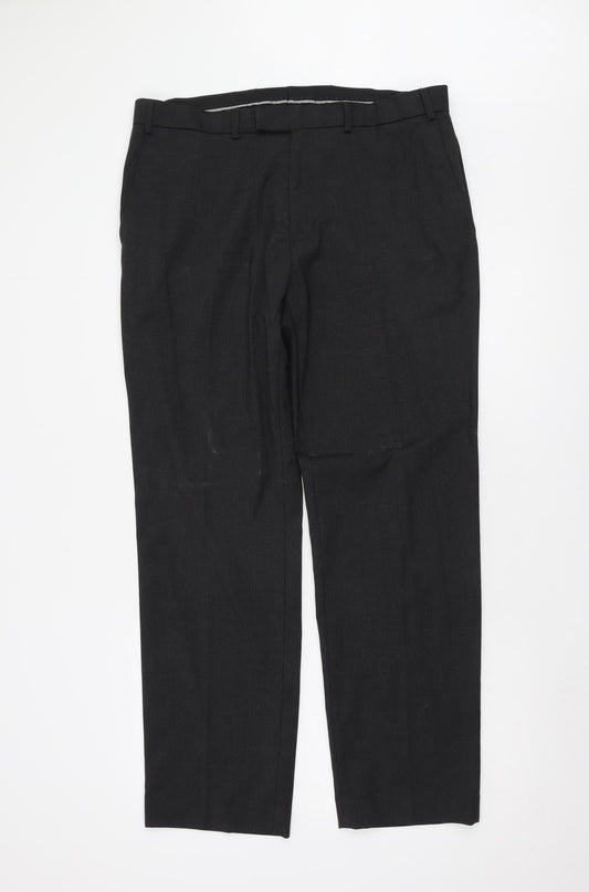 Moss Esq. Men's Black Dress Pants Size 36 Regular Fit