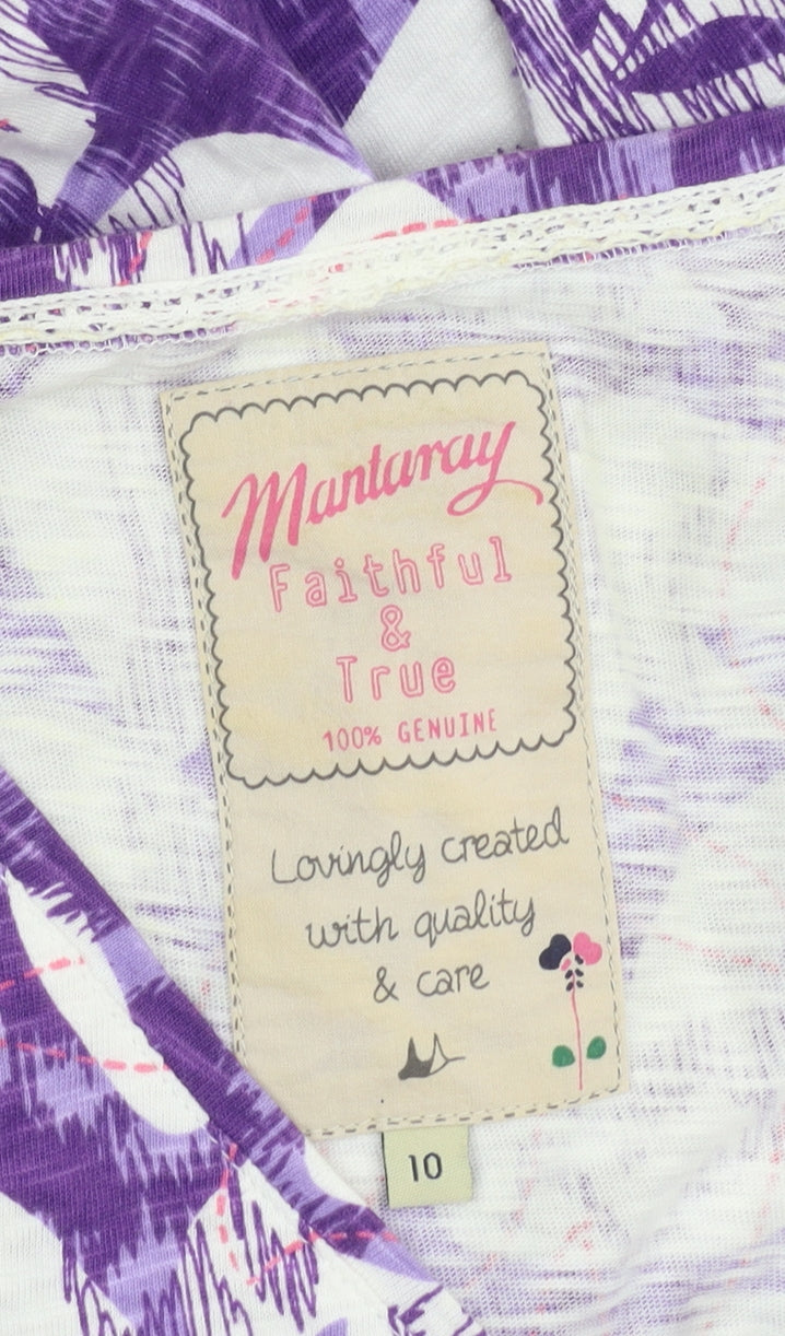 Mantaray Women's Purple Floral Sleeveless Dress Size 10
