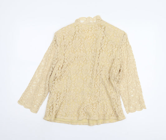 Eastex Women's Beige Lace Blouse, Size 12, Elegant Formal