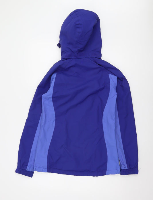 Mountain Warehouse Women's Blue Hooded Rain Jacket Size 8