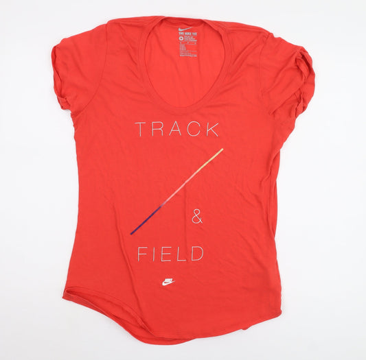 Nike Women's Red T-Shirt, M, Athletic Fit