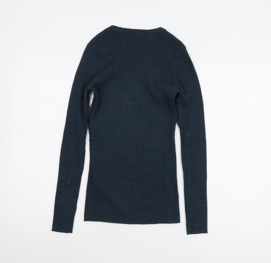 Fat Face Women's Blue Crew Neck Pullover Jumper Size 8