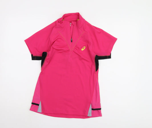 Additional front view of Asics Women’s Pink Short Sleeve Athletic Top, S